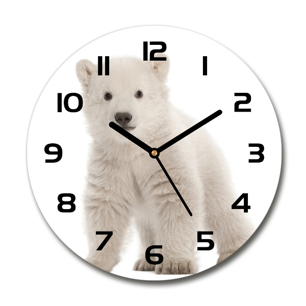 Round wall clock A polar bear