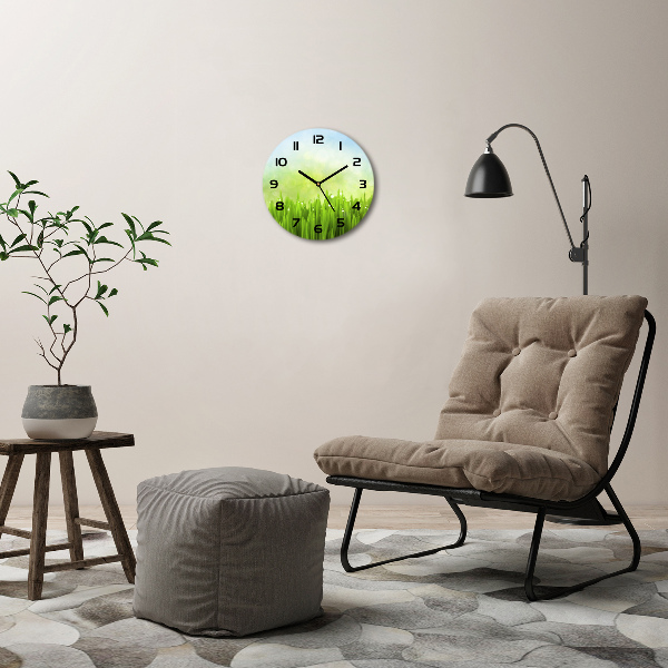 Round wall clock Grass