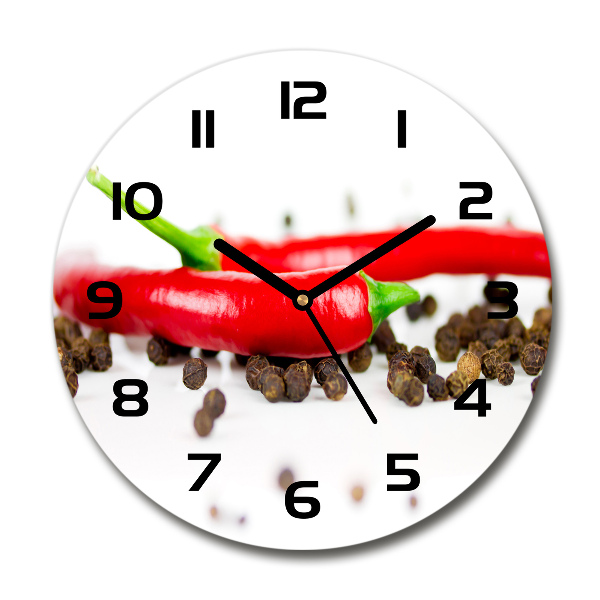 Round wall clock Chilli and pepper