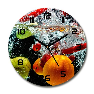 Round wall clock Fruit underwater