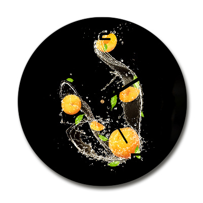 Round wall clock Apricots and water