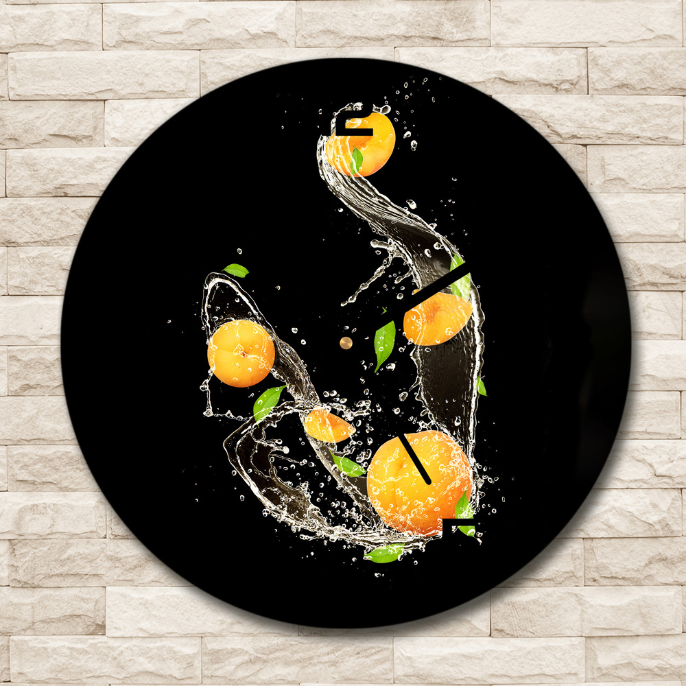 Round wall clock Apricots and water