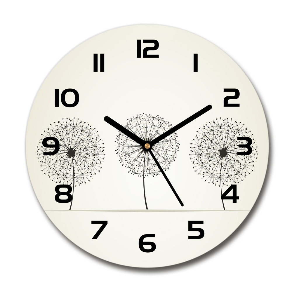 Round wall clock dandelions