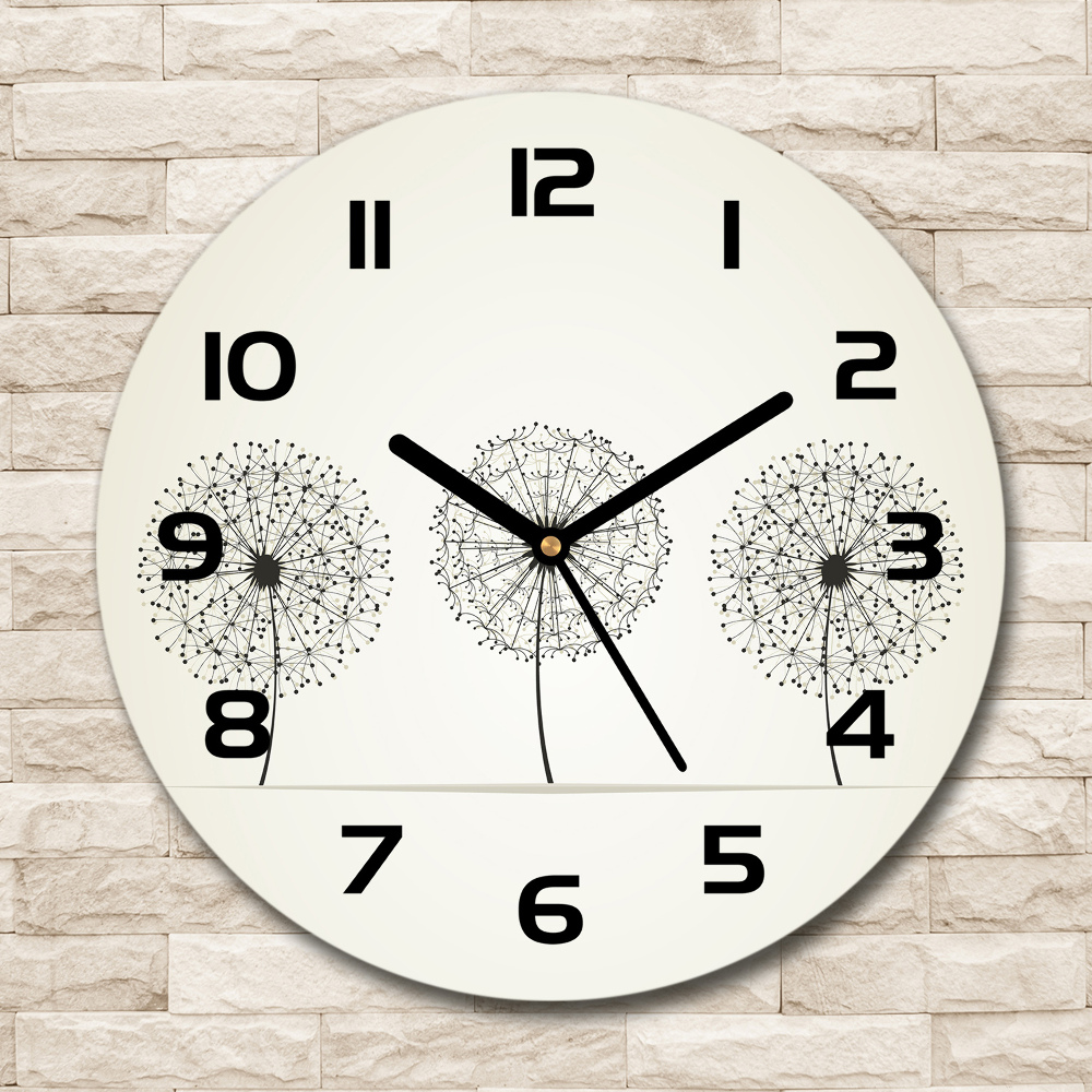 Round wall clock dandelions