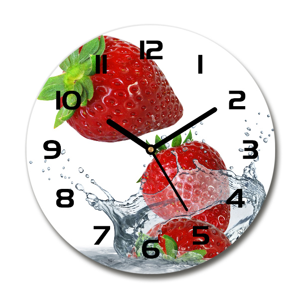 Round wall clock Strawberries and water