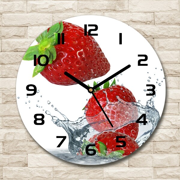 Round wall clock Strawberries and water