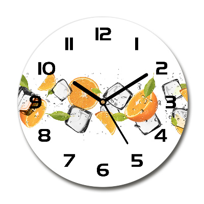 Round clock glass Ice oranges