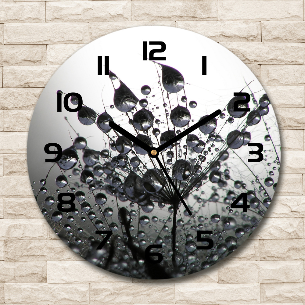 Round wall clock Dandelion seeds