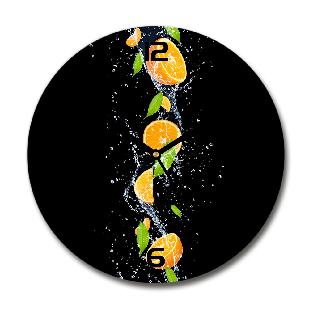 Round wall clock Oranges and water