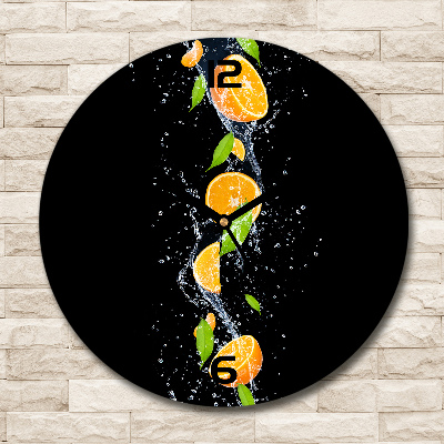 Round wall clock Oranges and water