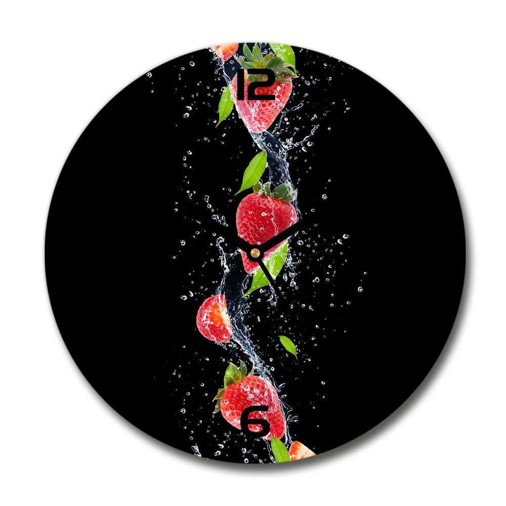 Round wall clock Strawberries and water