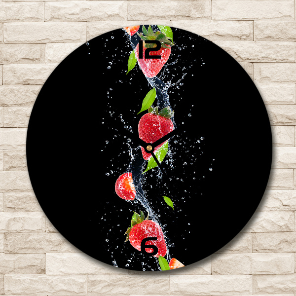 Round wall clock Strawberries and water