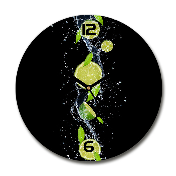 Round wall clock Lime and water