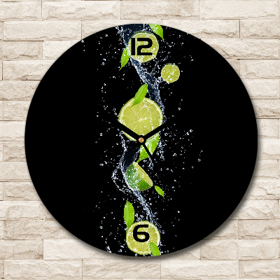 Round wall clock Lime and water