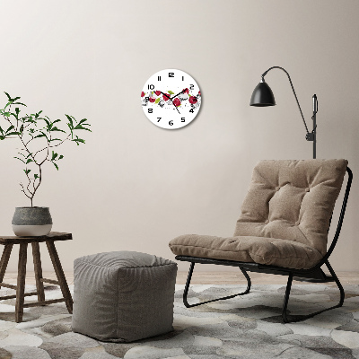 Round wall clock Raspberry and water