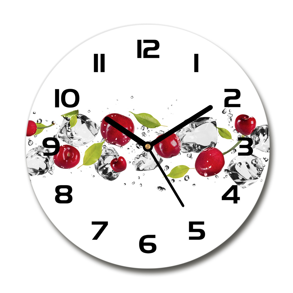 Round wall clock Cherries and water