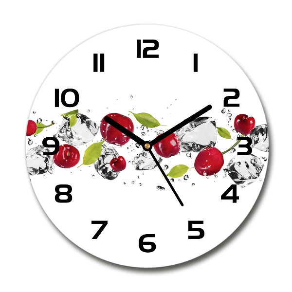 Round wall clock Cherries and water