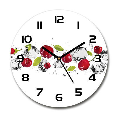 Round wall clock Cherries and water