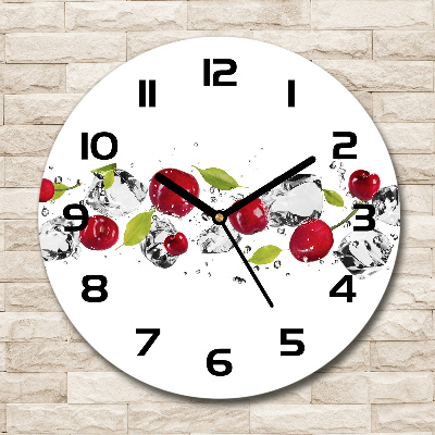 Round wall clock Cherries and water