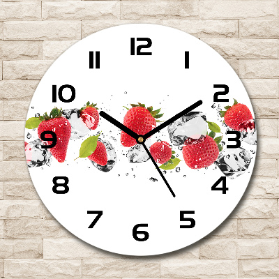 Round wall clock Strawberries and water