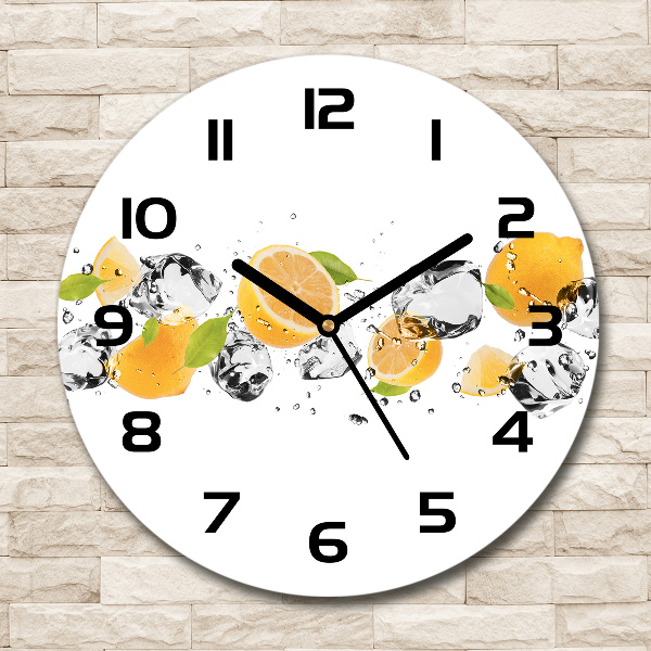 Round wall clock Lemon and water