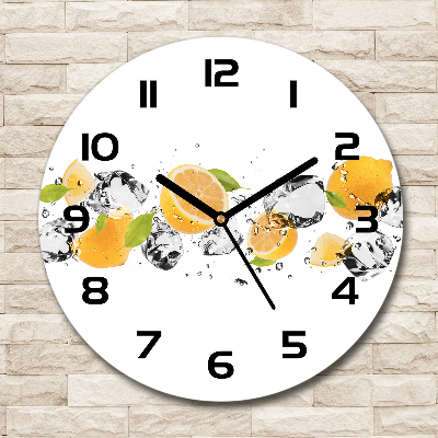 Round wall clock Lemon and water