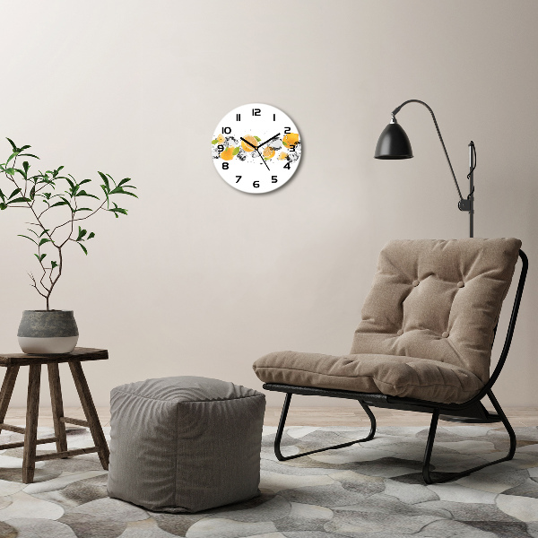 Round wall clock Lemon and water