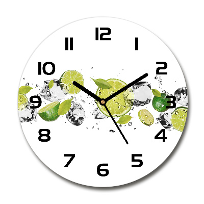 Round wall clock Lime and water