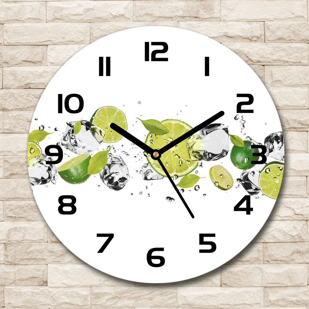 Round wall clock Lime and water