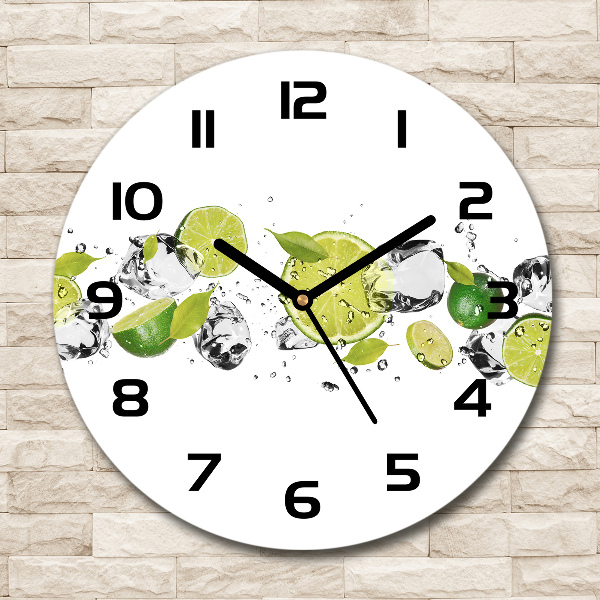 Round wall clock Lime and water