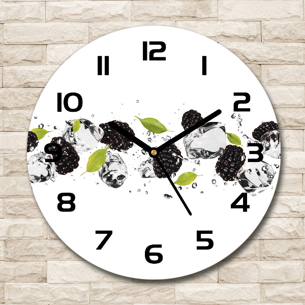 Round wall clock Cherries and water