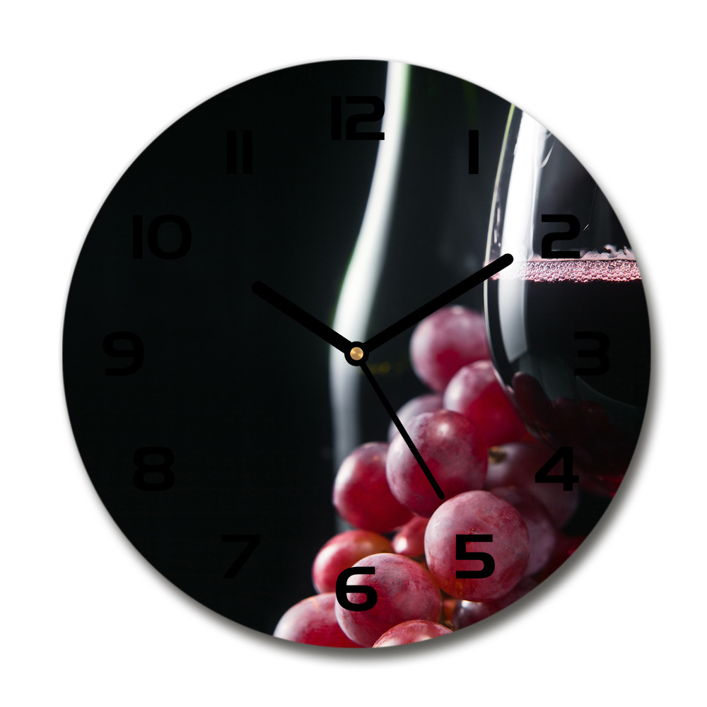 Round wall clock Grapes and wine