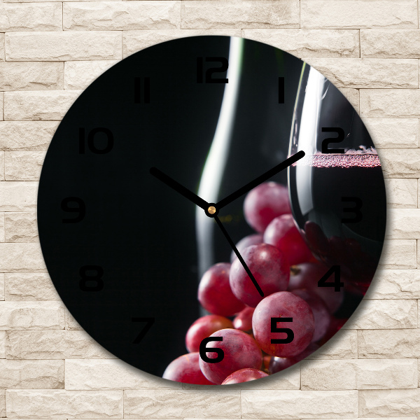 Round wall clock Grapes and wine