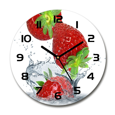 Round wall clock Strawberries and water