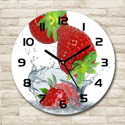 Round wall clock Strawberries and water