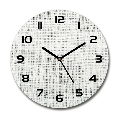 Round wall clock Linen white canvas