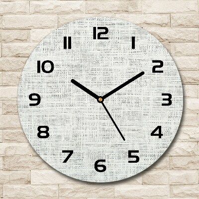 Round wall clock Linen white canvas