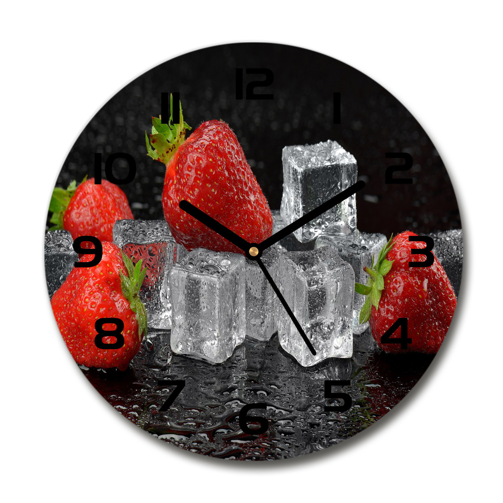 Round wall clock Ice strawberries