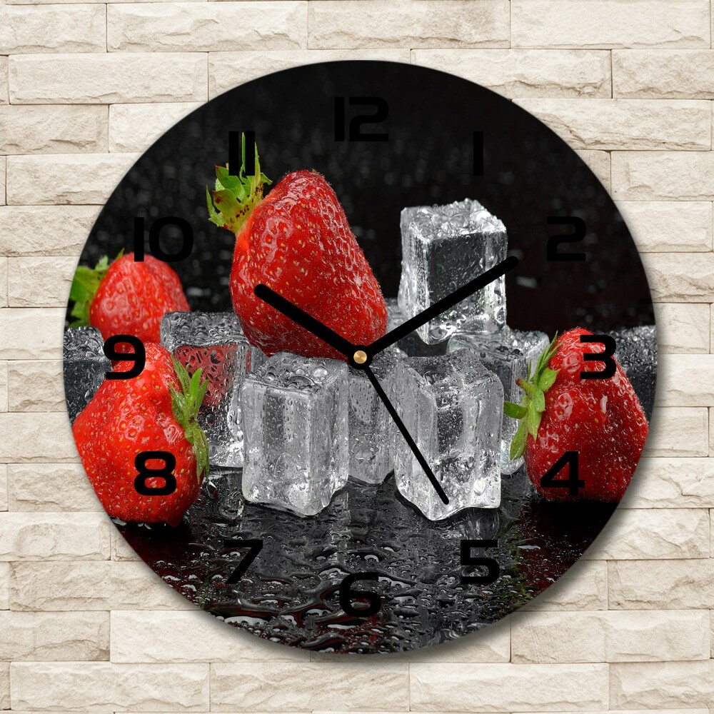 Round wall clock Ice strawberries