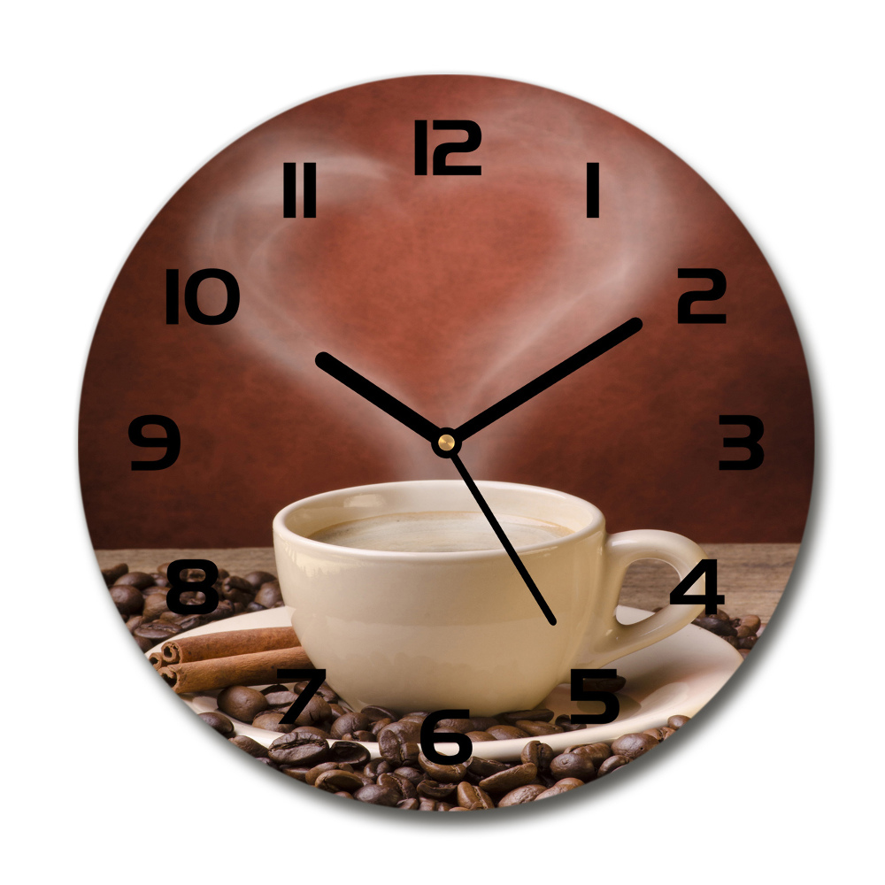 Round wall clock Aromatic coffee