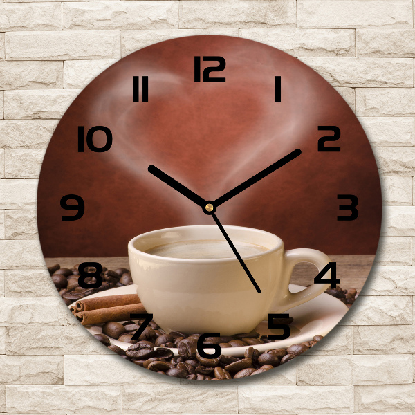 Round wall clock Aromatic coffee