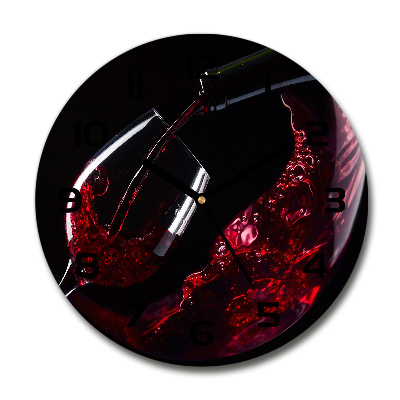 Round clock glass Red wine