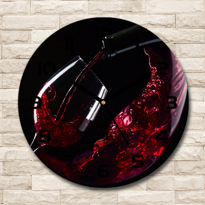 Round clock glass Red wine