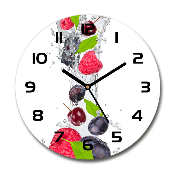 Round glass clock Fruit and water