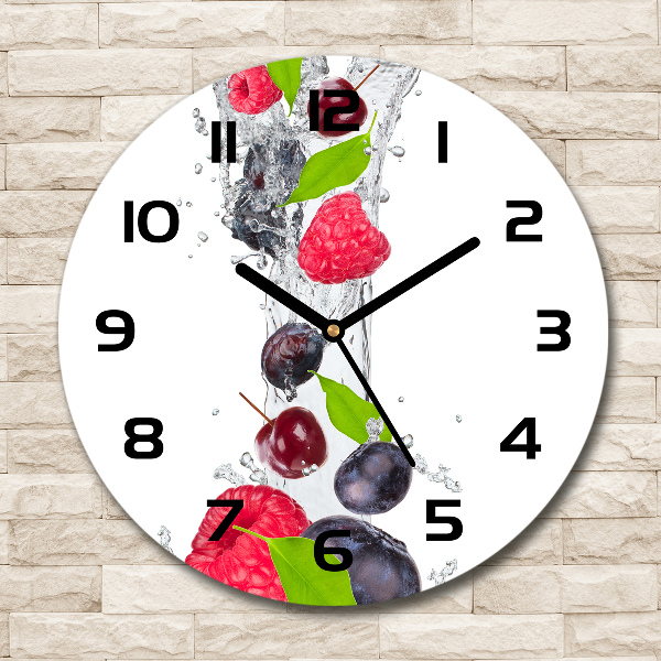 Round glass clock Fruit and water