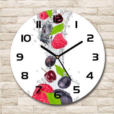 Round glass clock Fruit and water