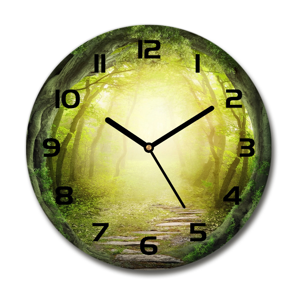 Round wall clock Tunnel of trees