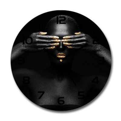 Round wall clock A woman in black