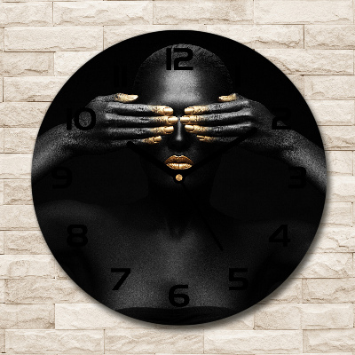 Round wall clock A woman in black