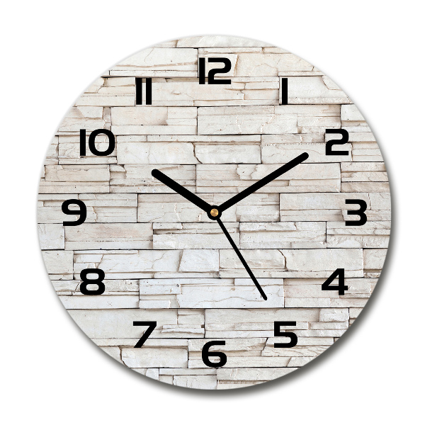 Round wall clock White wall stone